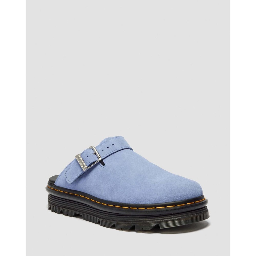 NEW Dr. Martens Zebzag Suede Slingback Platform Mules Cornflower Blue Unisex - Picture 3 of 13